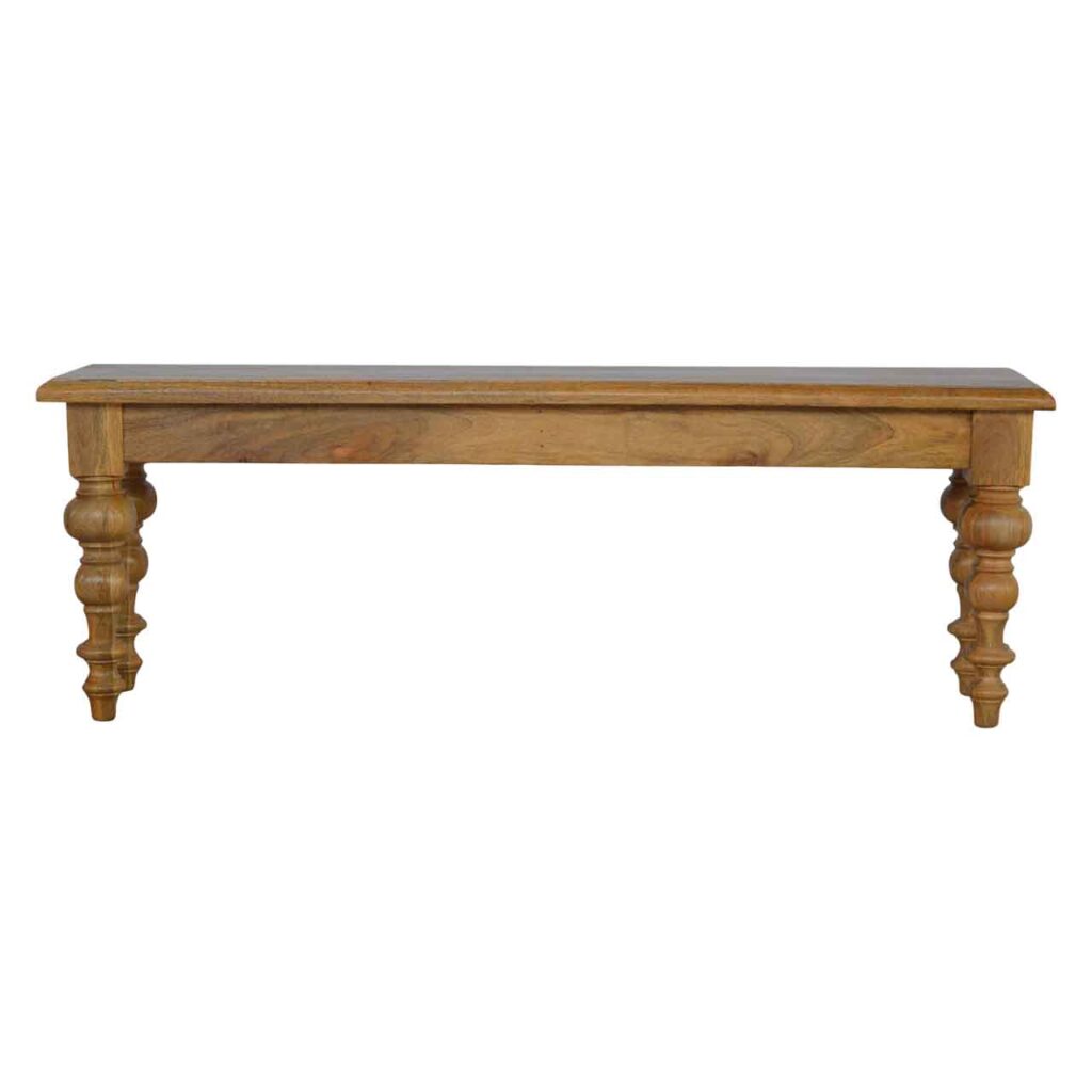 Solid Wood Bench with Turned Feet - Image 9