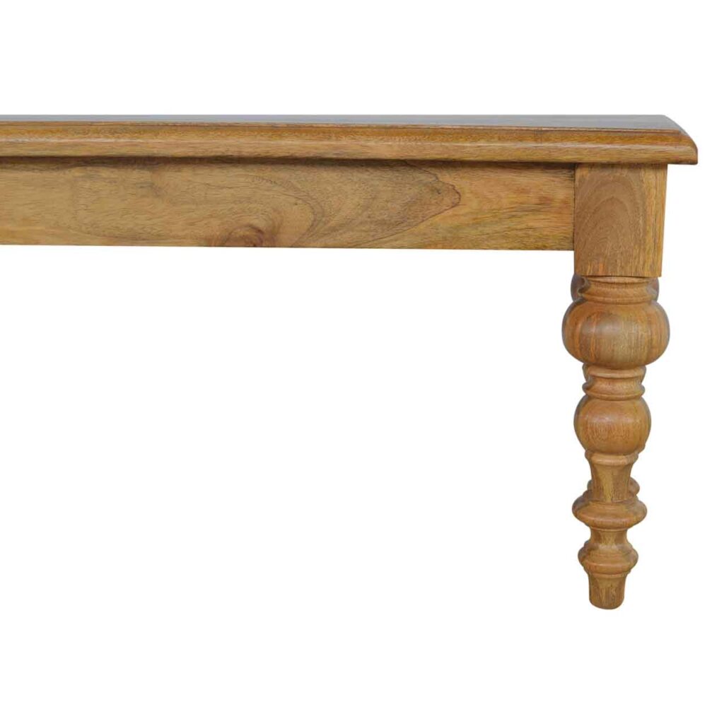 Solid Wood Bench with Turned Feet - Image 5