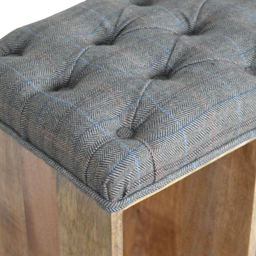 Multi Tweed Open Shoe Storage Bench - Image 9