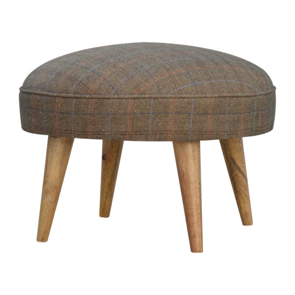 Multi Tweed Nordic Style Footstool - Image 2