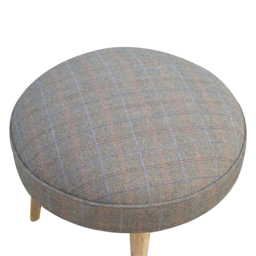 Multi Tweed Nordic Style Footstool - Image 4