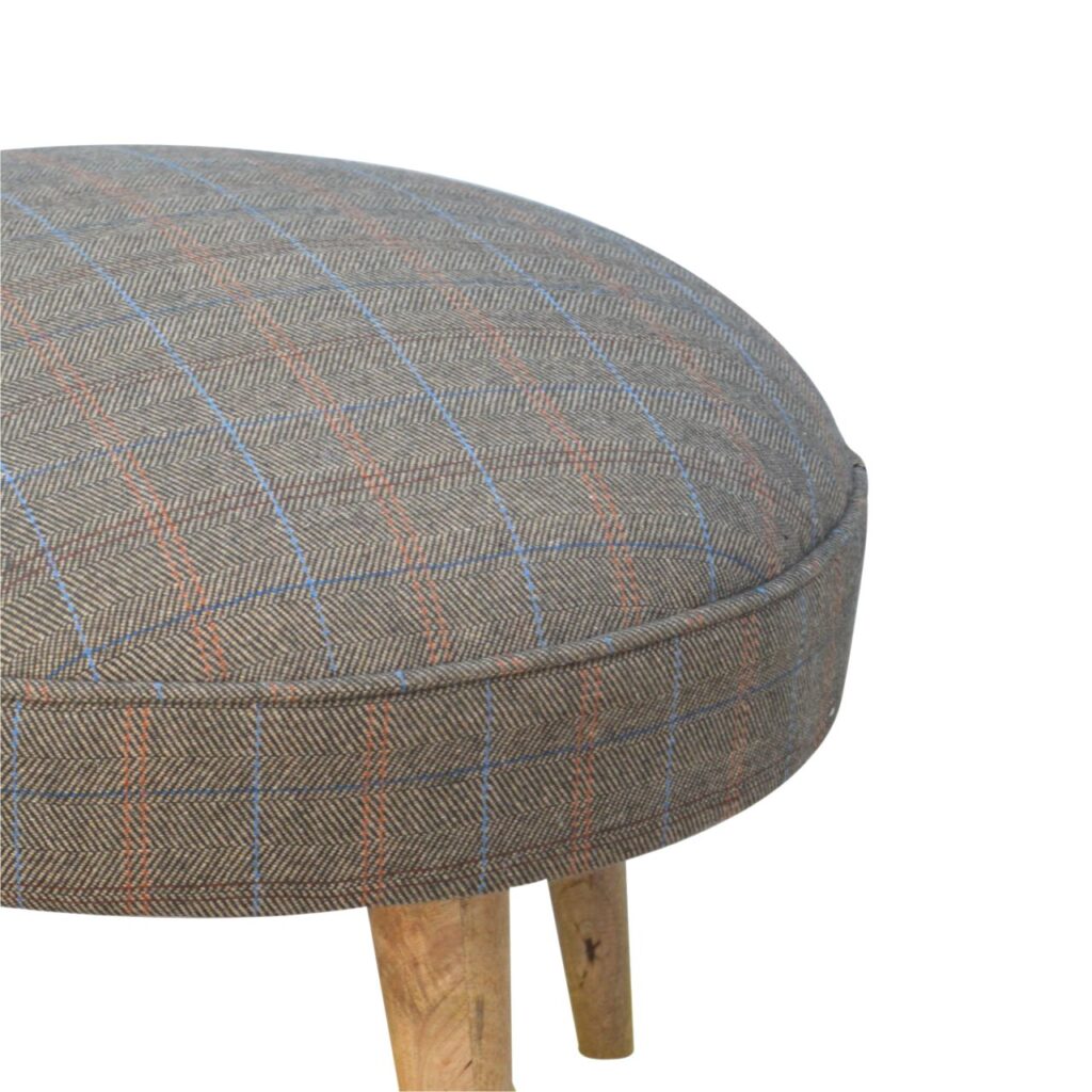 Multi Tweed Nordic Style Footstool - Image 7