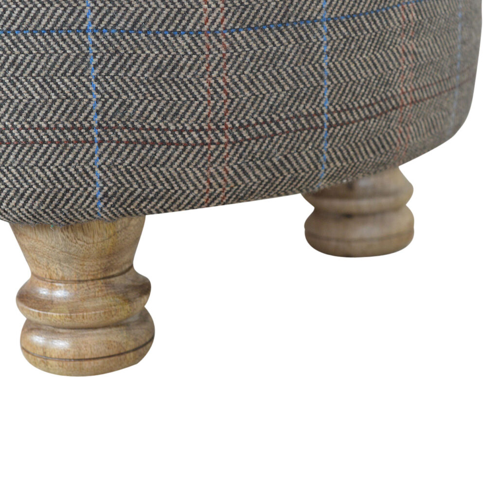 Oval Multi Tweed Foot Stool - Image 7