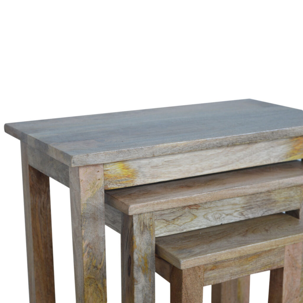 Country Solid Wood Stool Set of 3 - Image 8
