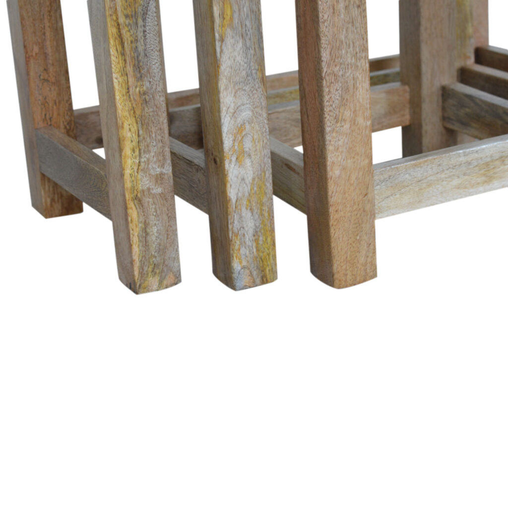 Country Solid Wood Stool Set of 3 - Image 6