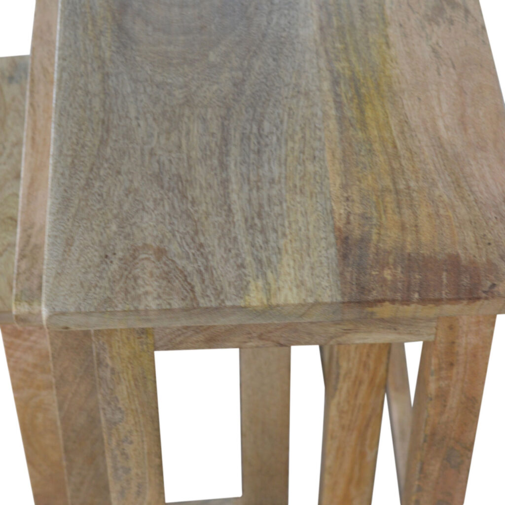 Country Solid Wood Stool Set of 3 - Image 5