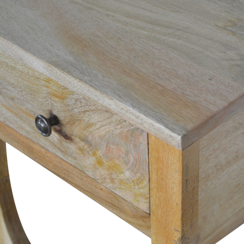 Oak-ish Serpentine Bedside - Image 8