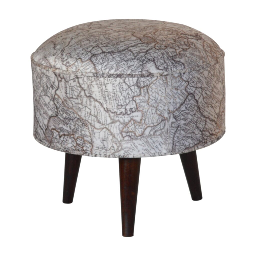IN1017 - Map Printed Footstool - Image 2