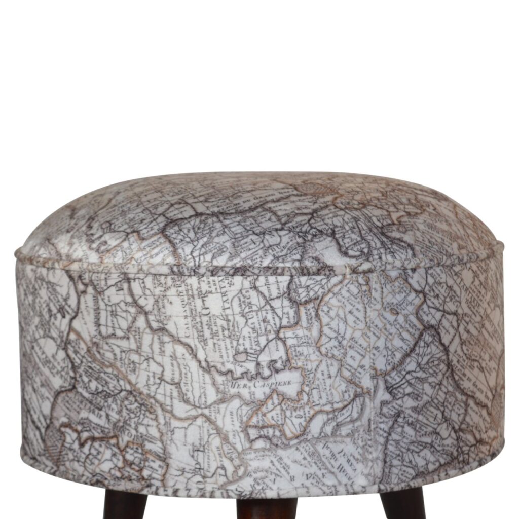 IN1017 - Map Printed Footstool - Image 3