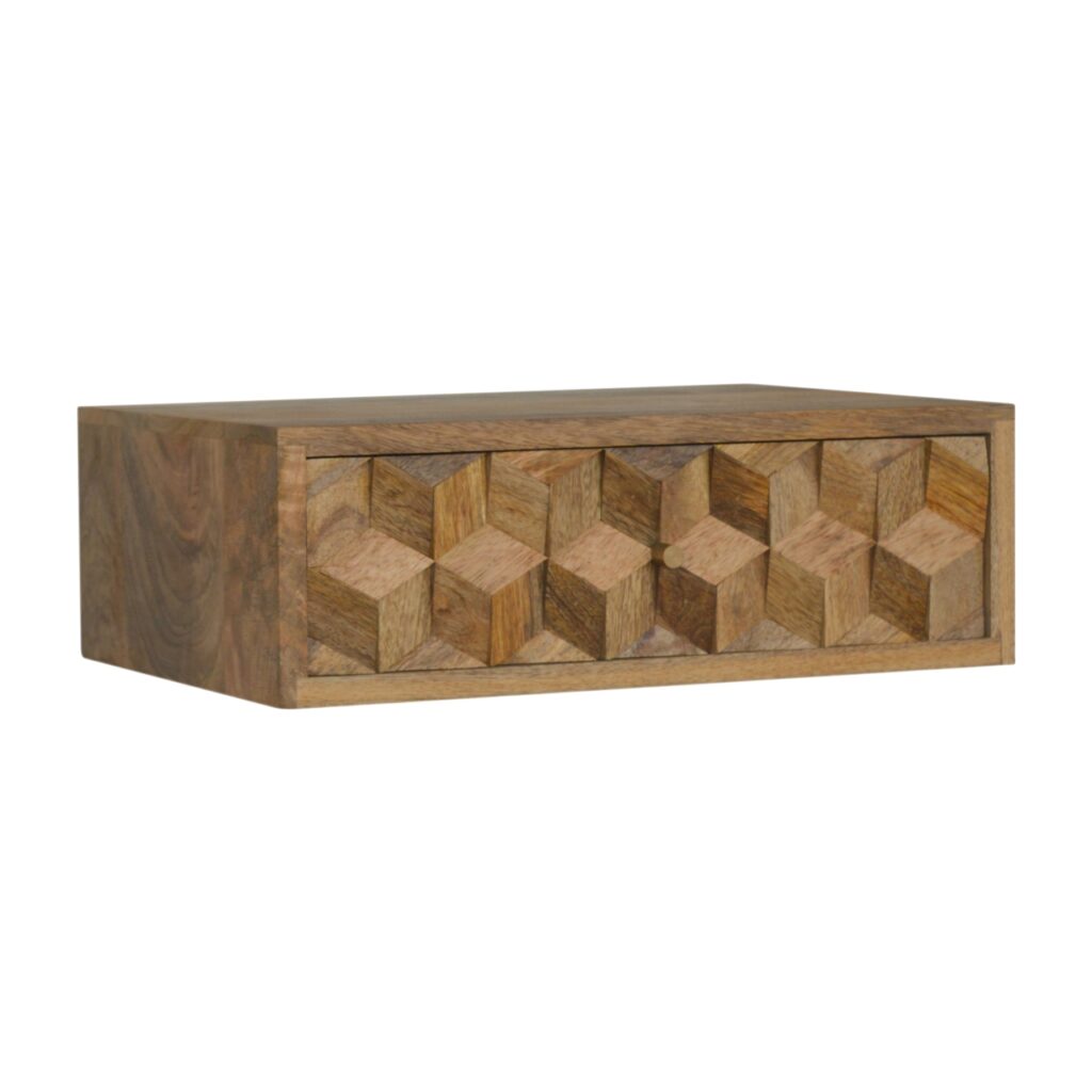 Floating Cube Carved Bedside - Image 2
