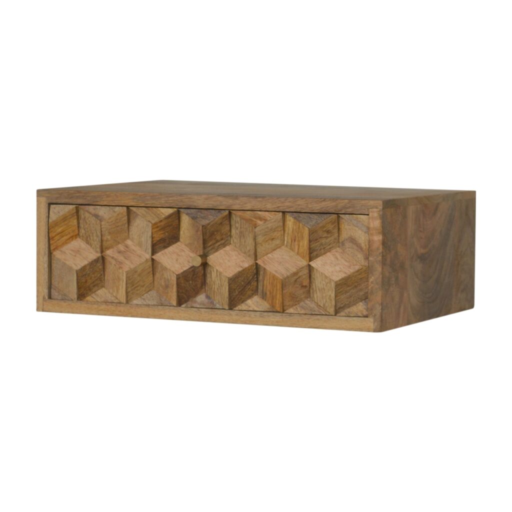 Floating Cube Carved Bedside - Image 3