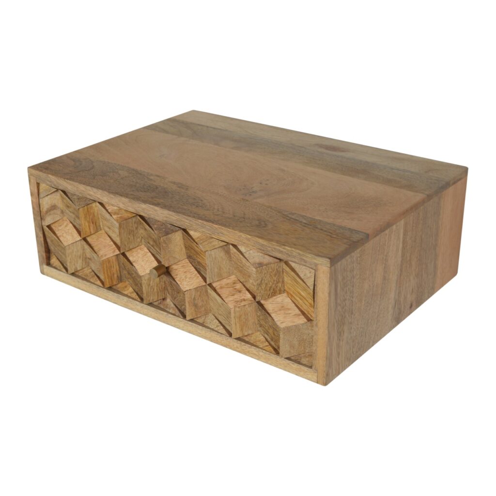 Floating Cube Carved Bedside - Image 4