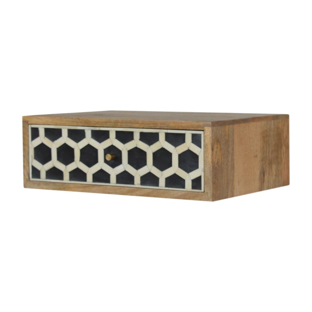 Wall Mounted Bone Inlay Bedside - Image 2