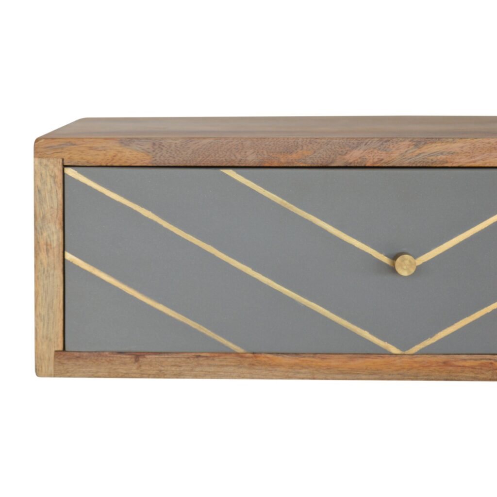Floating Cement Brass Inlay Bedside - Image 4