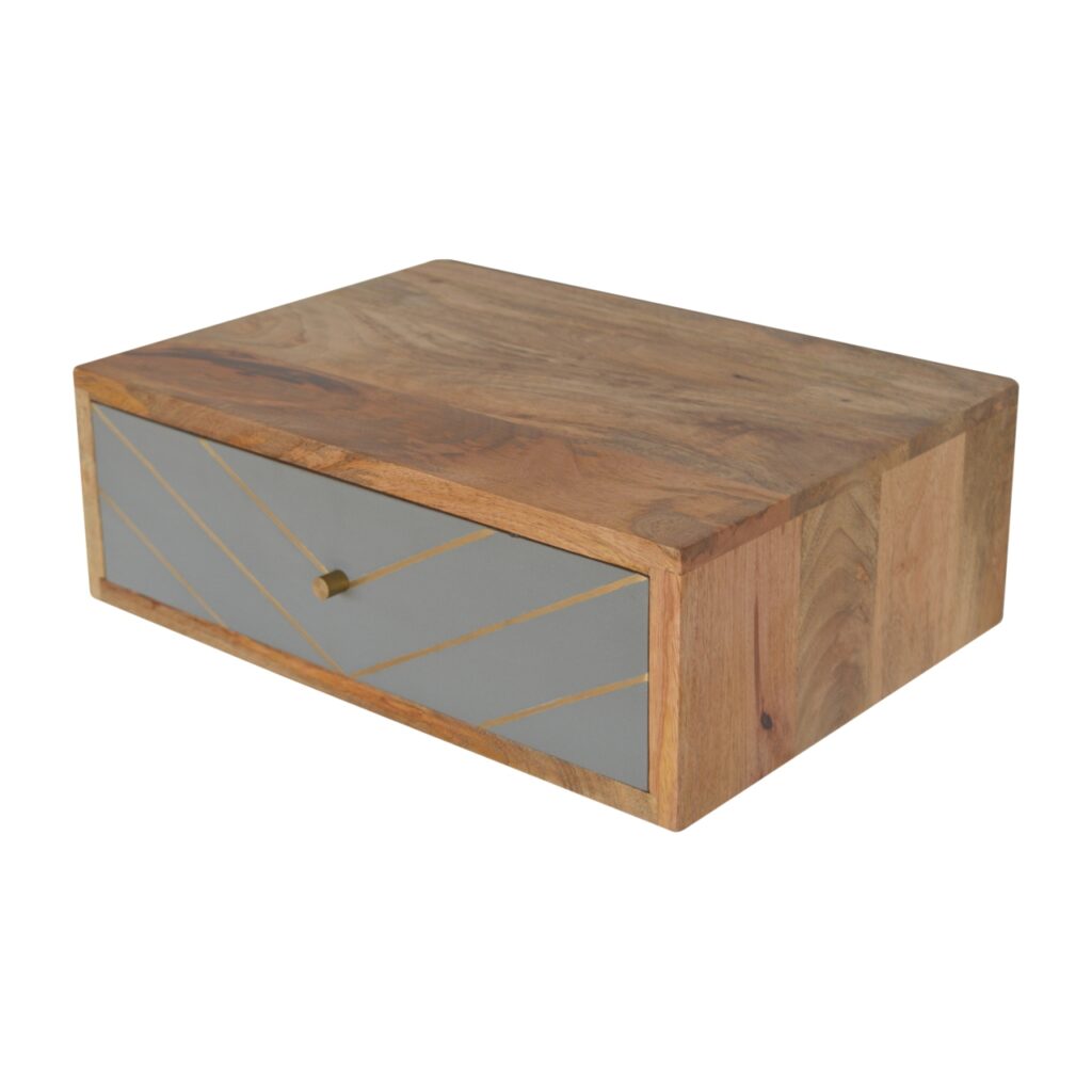 Floating Cement Brass Inlay Bedside - Image 5