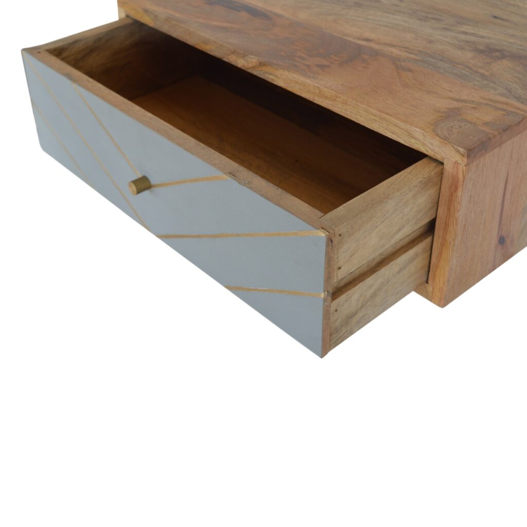 Floating Cement Brass Inlay Bedside - Image 6
