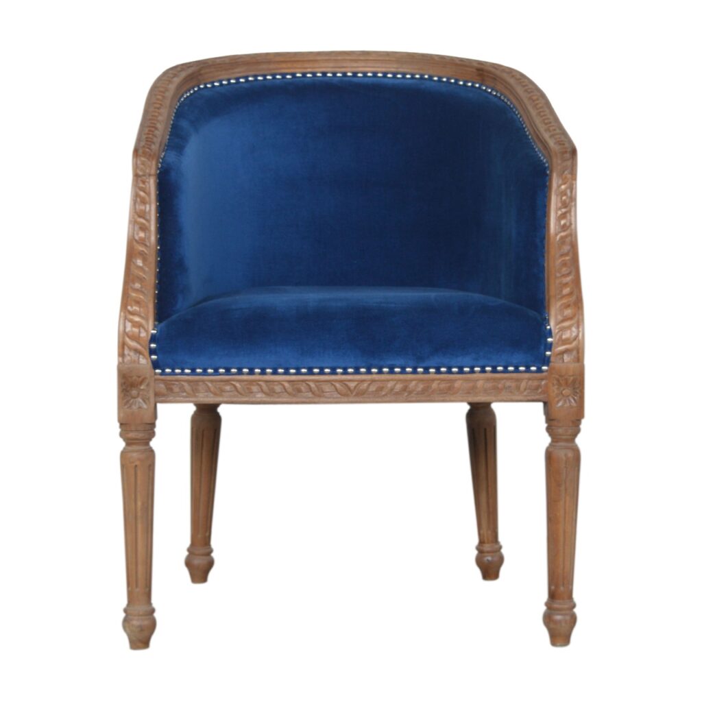 Royal Blue Velvet Occasional Chair - Image 2