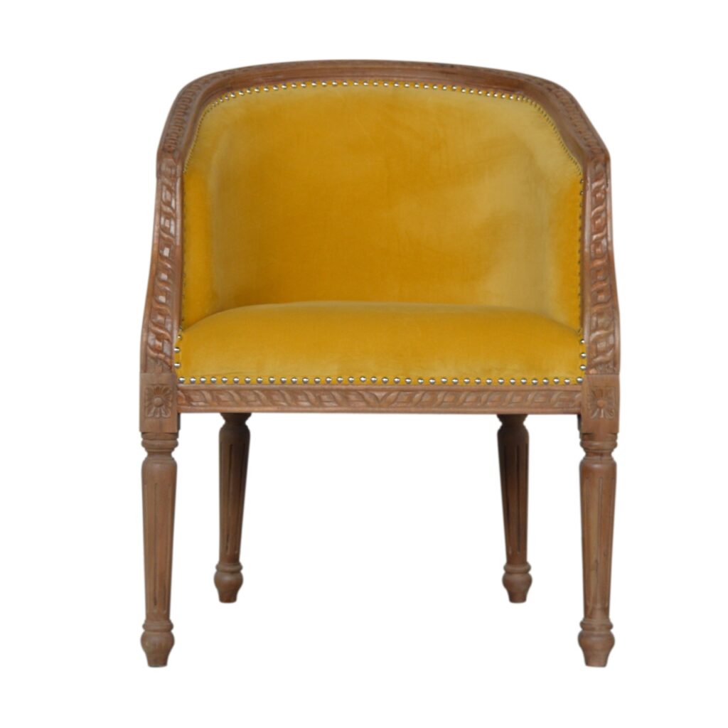 Mustard Velvet Occasional Chair - Image 2