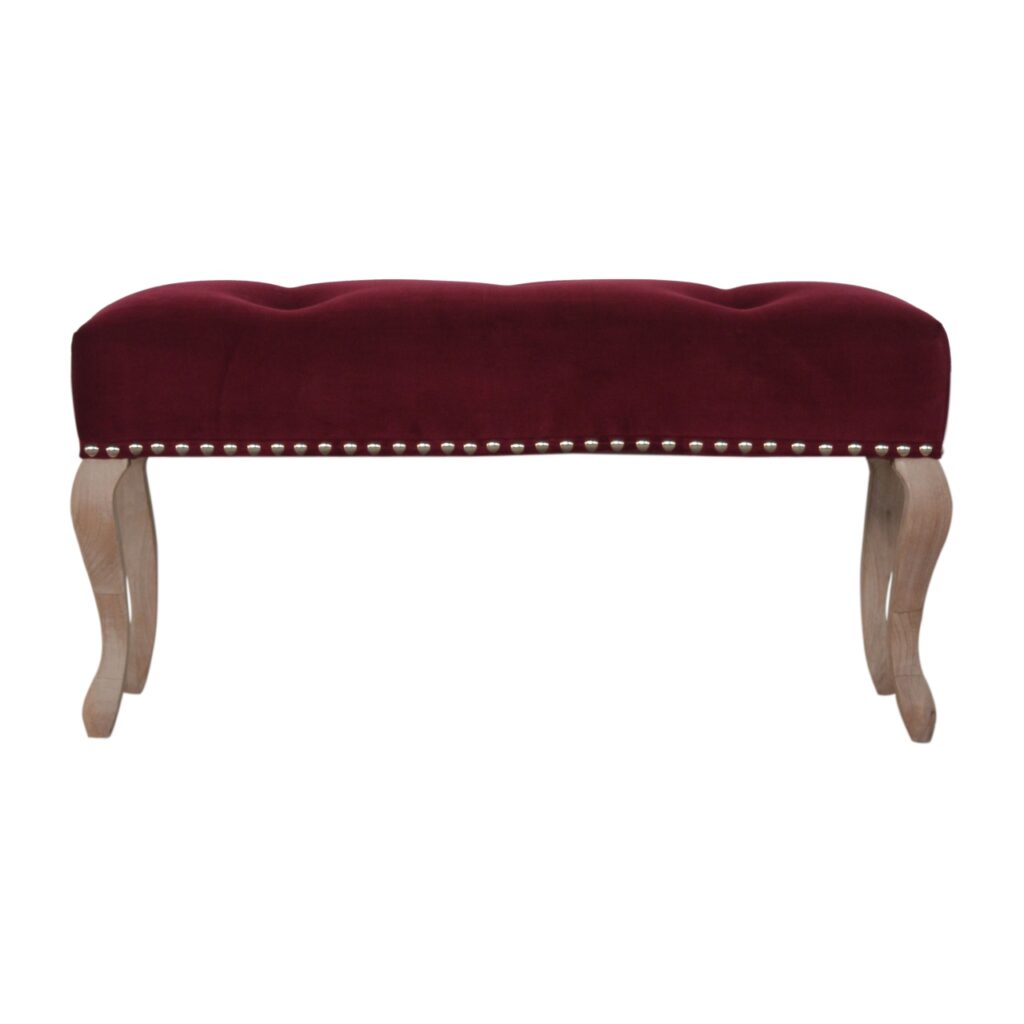 French Style Wine Red Bench - Image 2