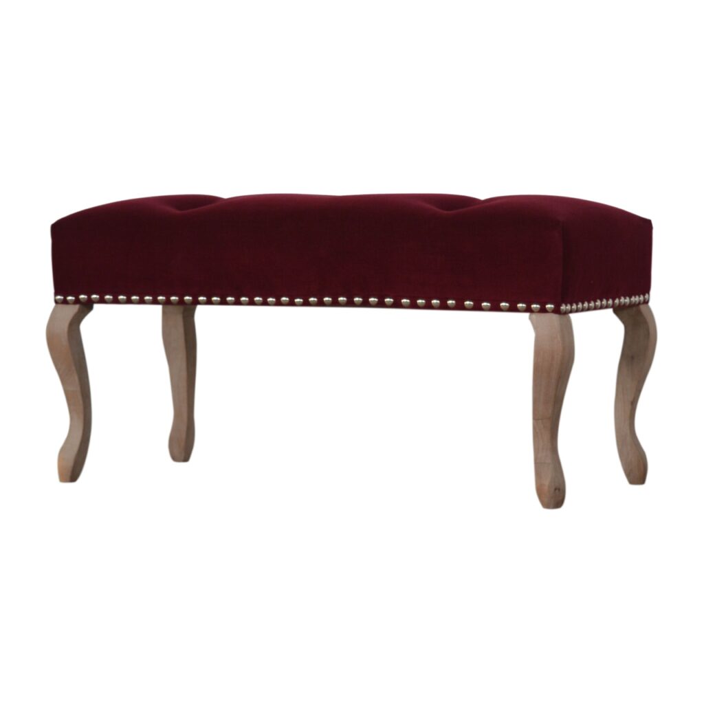 French Style Wine Red Bench - Image 3