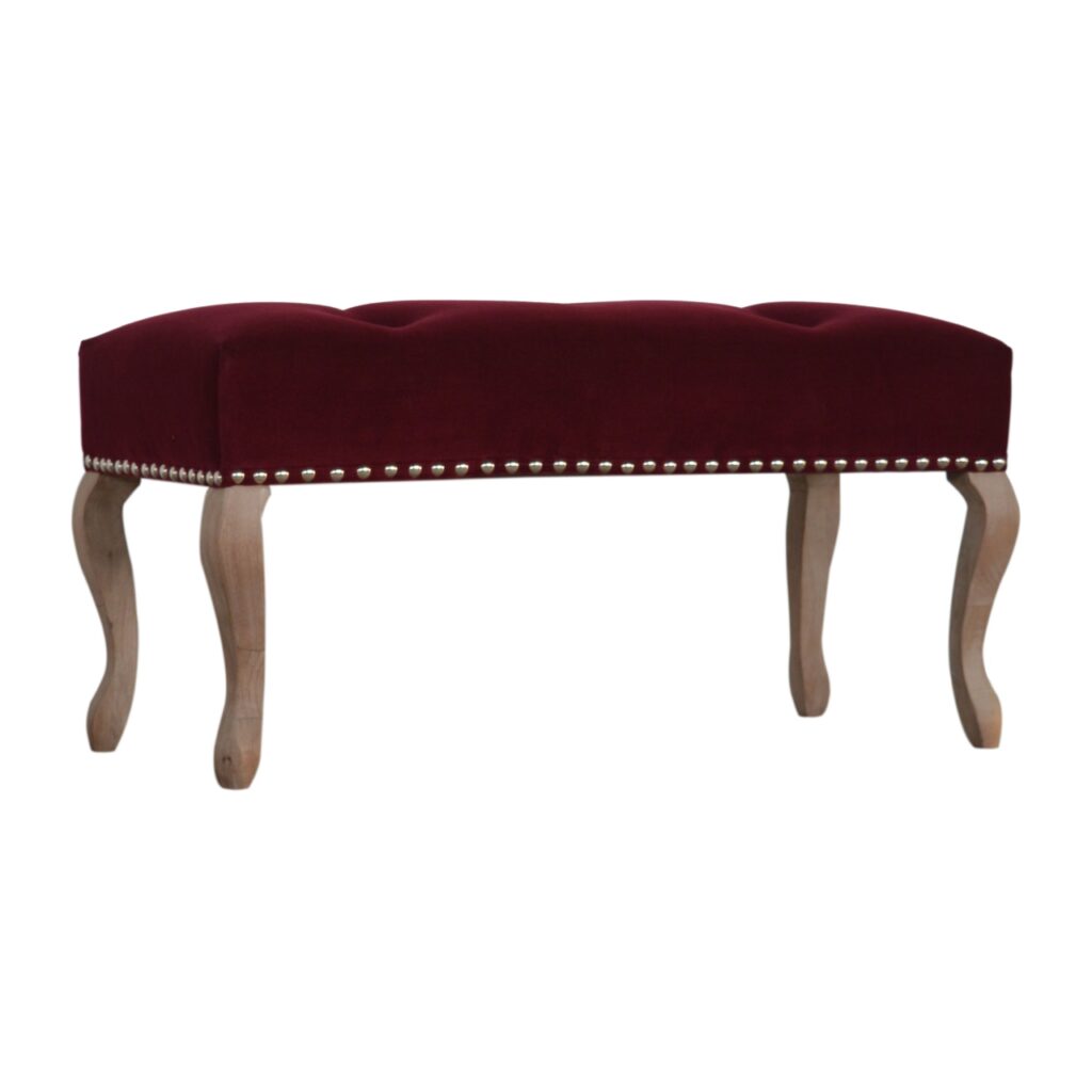 French Style Wine Red Bench - Image 4