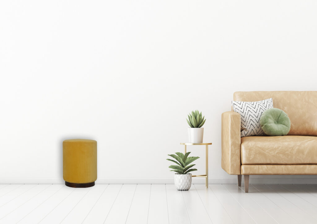 Mustard Velvet Wooden Footstool - Image 9