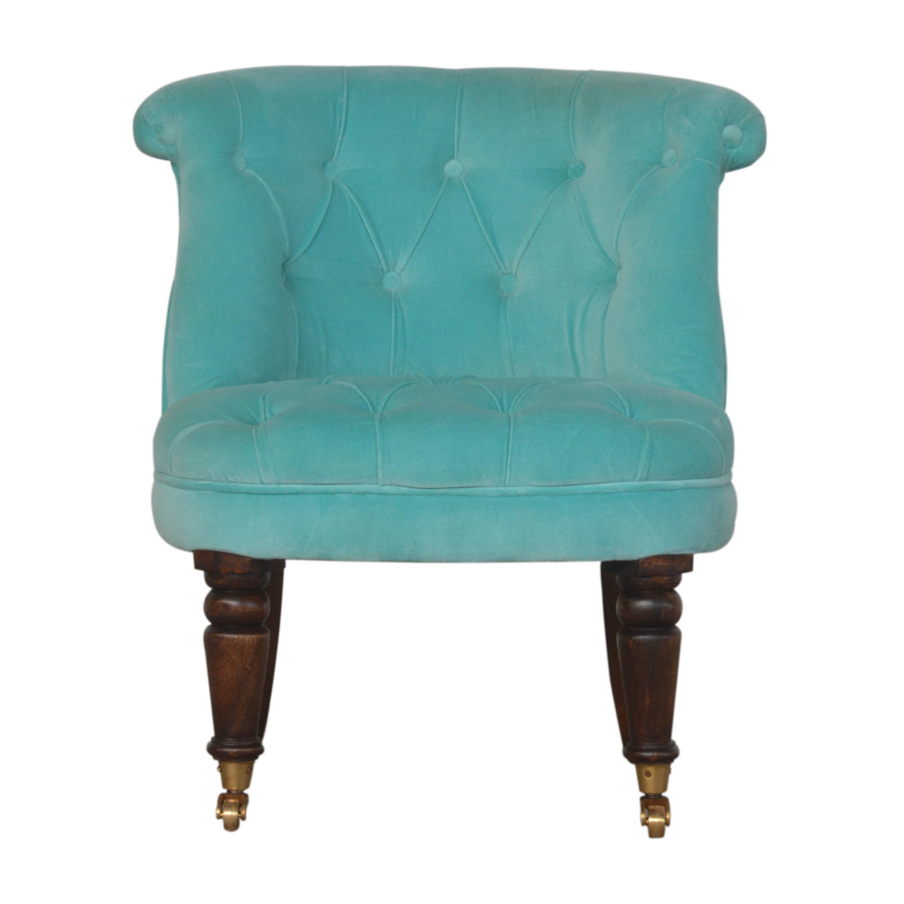 Turquoise Velvet Accent Chair - Image 2