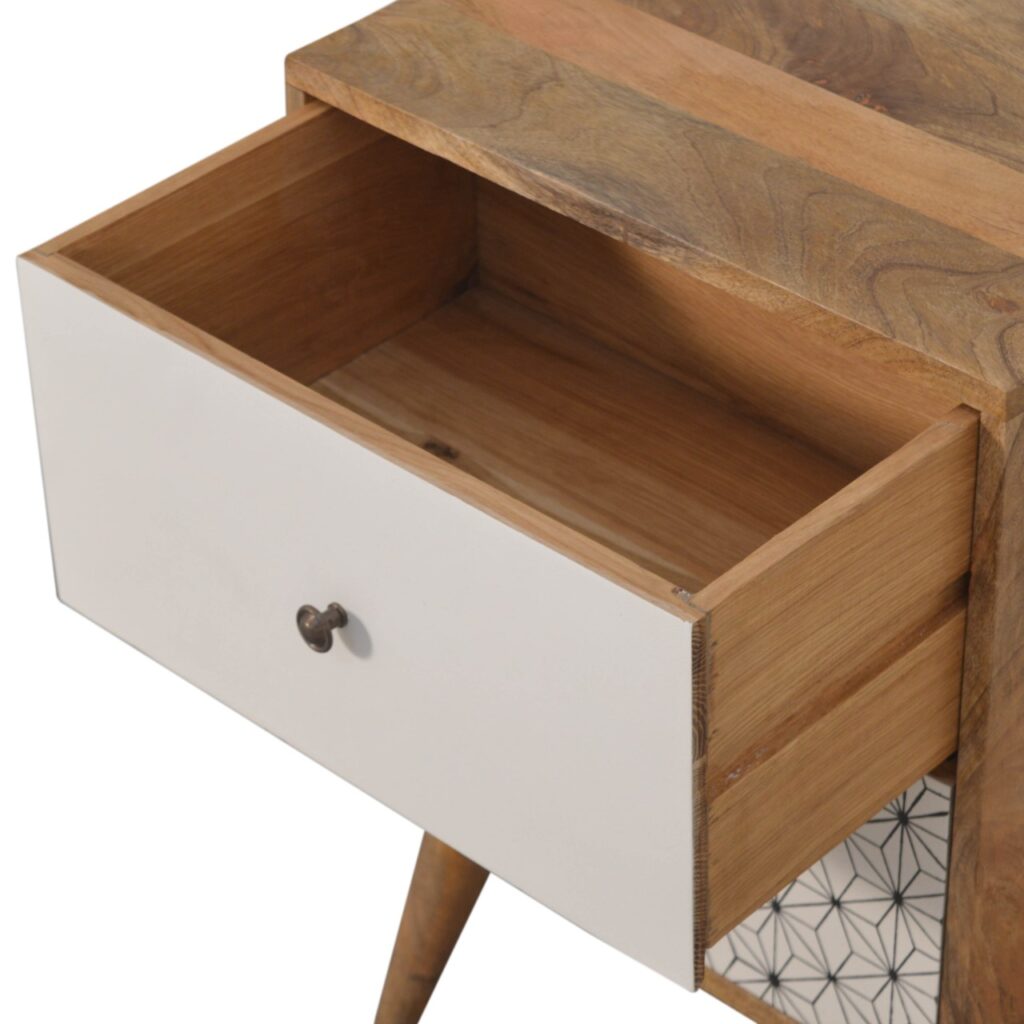 Geo Screen Printed 2 Tone Bedside - Image 7
