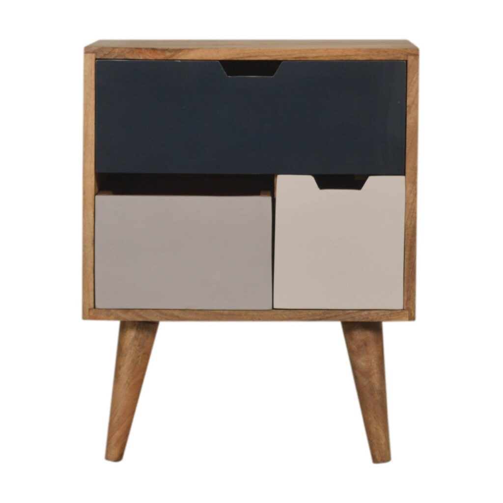 Navy Multi 3 Drawer Bedside - Image 2