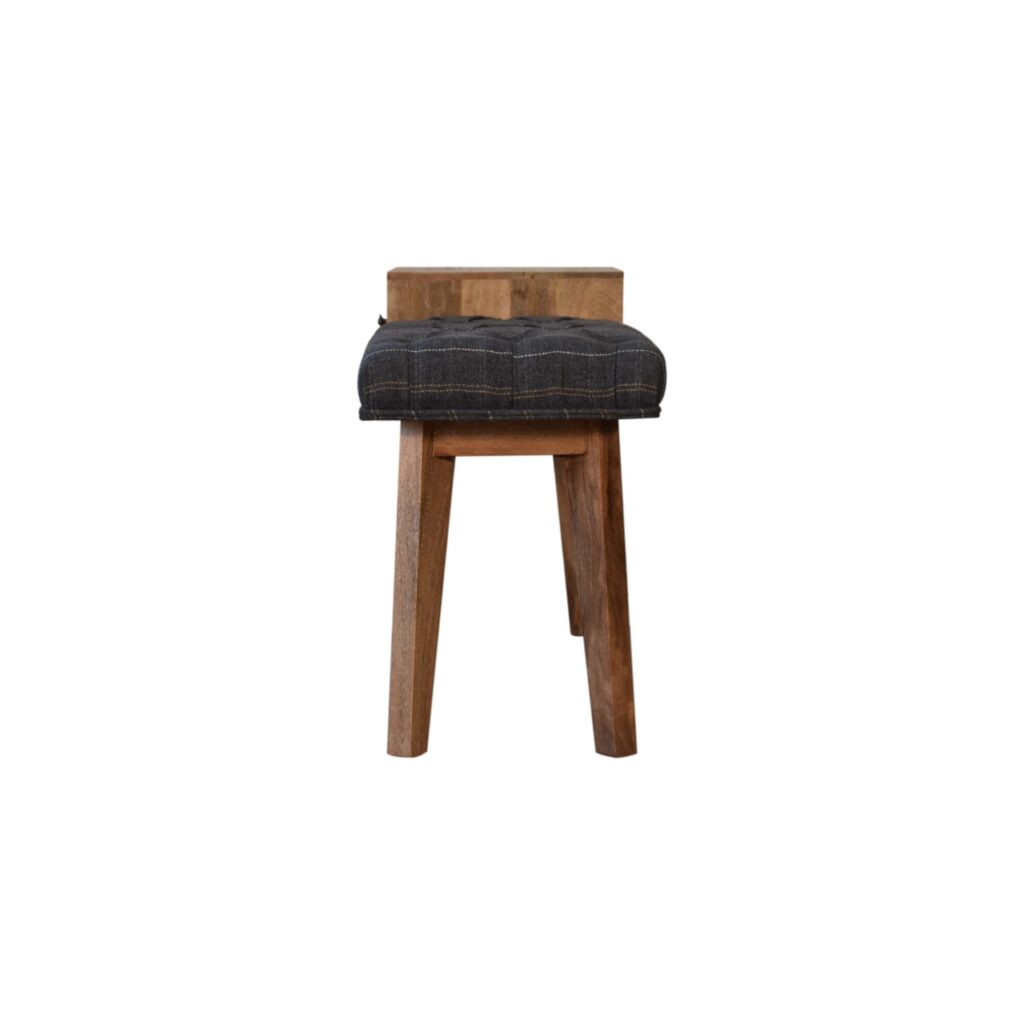 Pewter Tweed Bench with 1 Drawer - Image 9