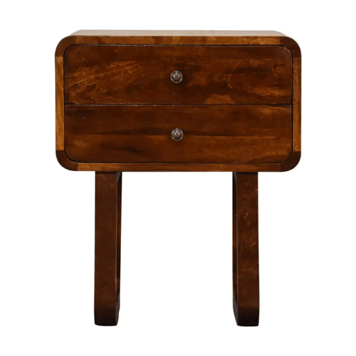 U-Curved Chestnut Bedside - Image 13