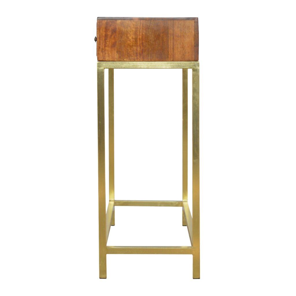 Industrial 2 Drawer Console Table with Iron Base - Image 8