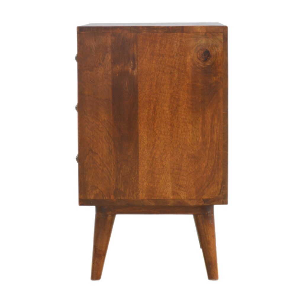 3 Drawer Brass Chevron Bedside - Image 8