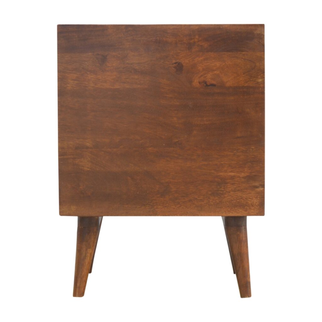 3 Drawer Brass Chevron Bedside - Image 9
