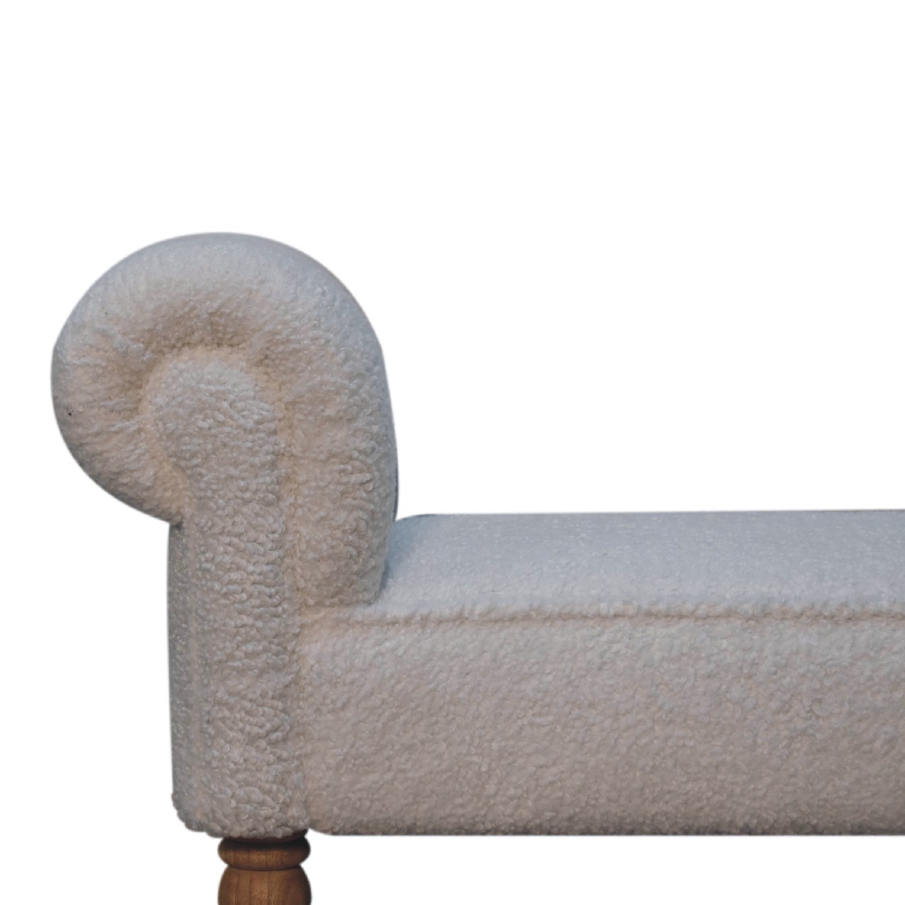 White Boucle Bedroom Bench - Image 4