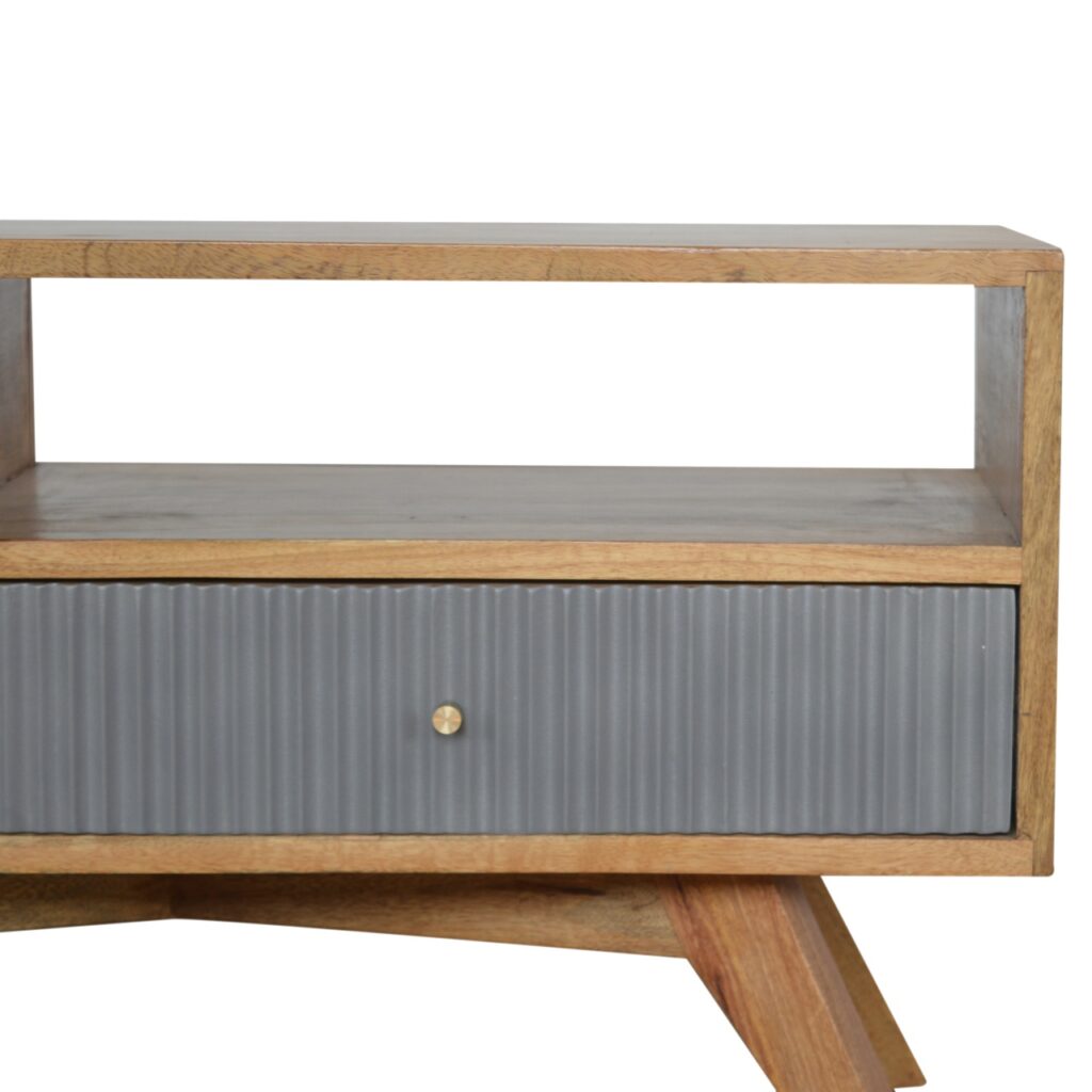 Line Grey Media Unit with Open Slot - Image 6