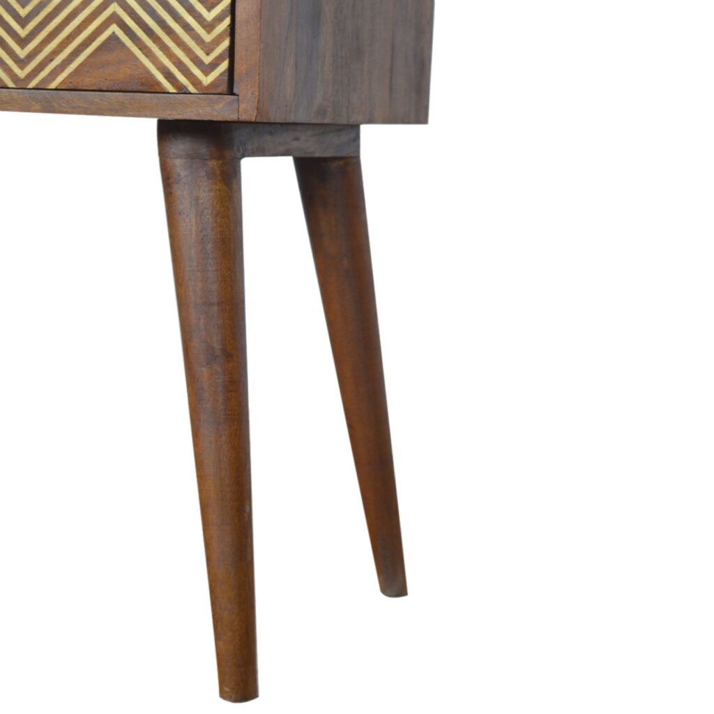 Brass Inlay Chevron Bedside - Image 7