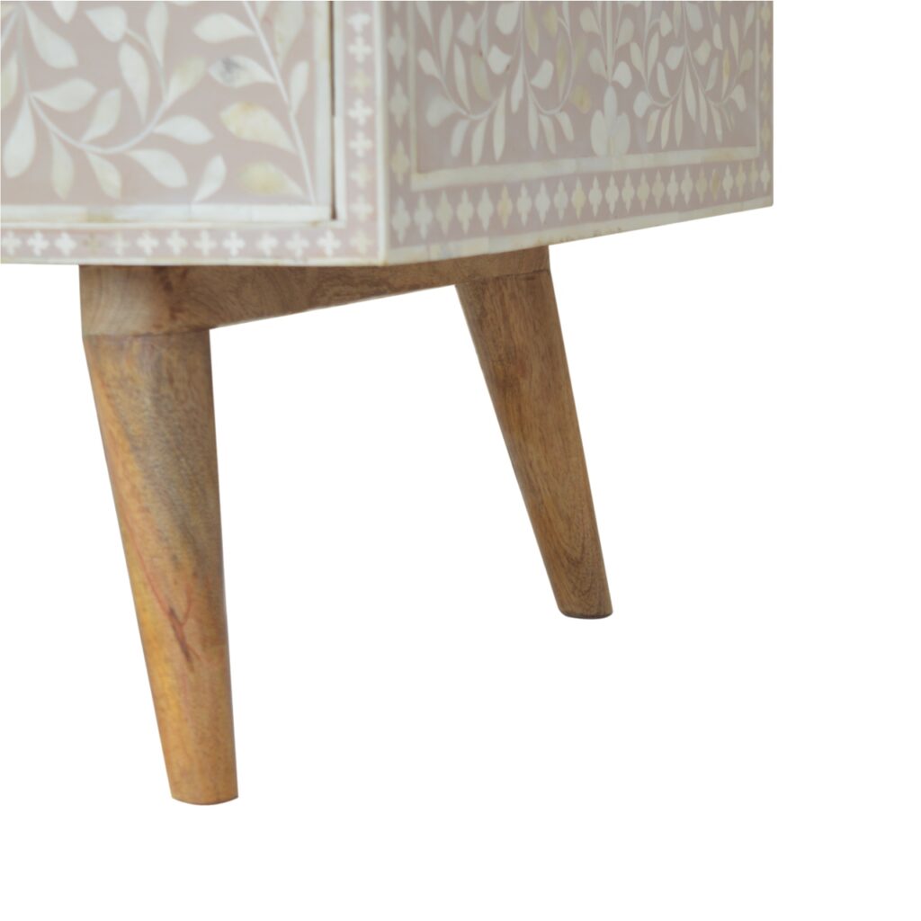 Taupe Floral Bone Coffee Table - Image 6