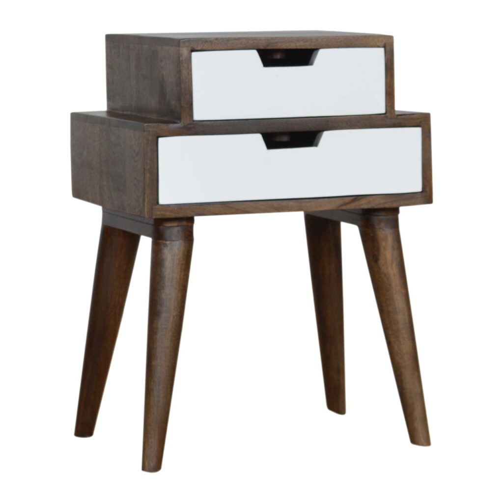 Walnut and White Painted Bedside - Image 3