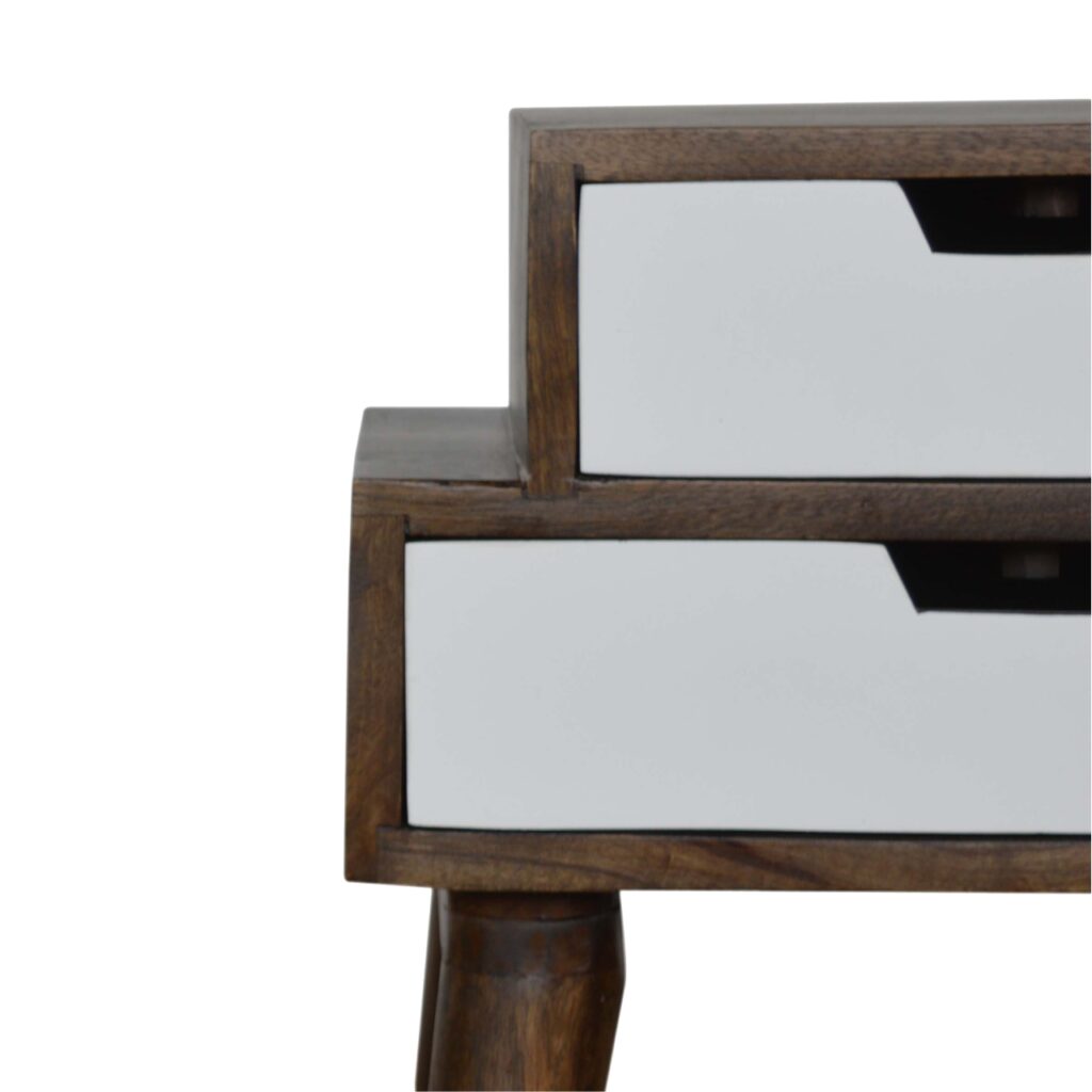 Walnut and White Painted Bedside - Image 4