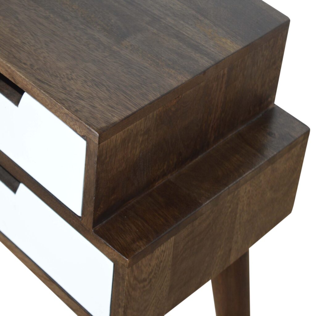 Walnut and White Painted Bedside - Image 7