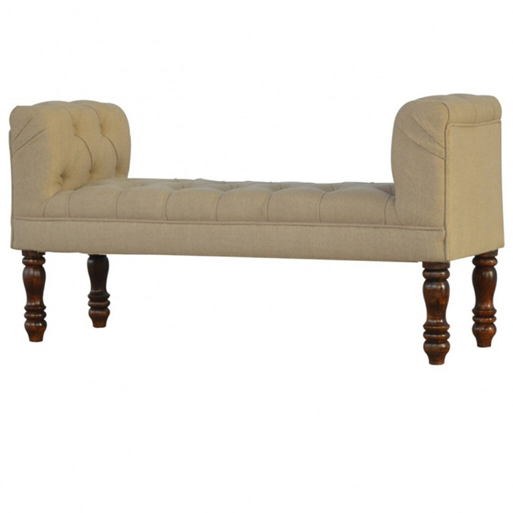 Mud Linen Bedroom Bench - Image 3