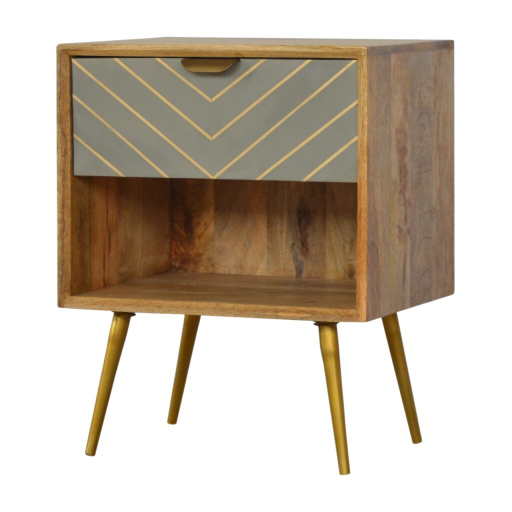Cement Inlay Bedside with Open Slot - Image 2