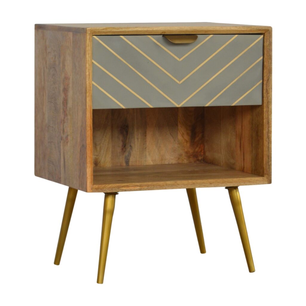 Cement Inlay Bedside with Open Slot - Image 3