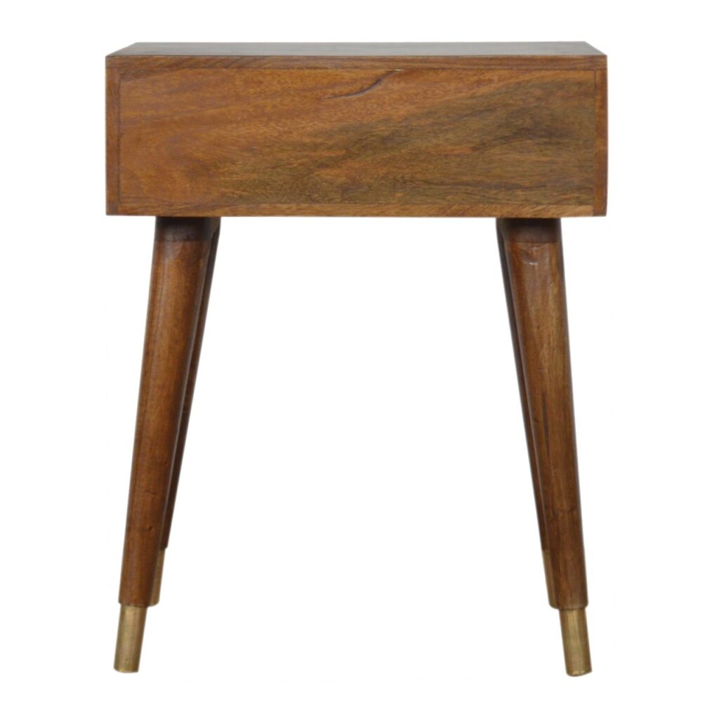 Chestnut Brass Cut out Bedside - Image 9