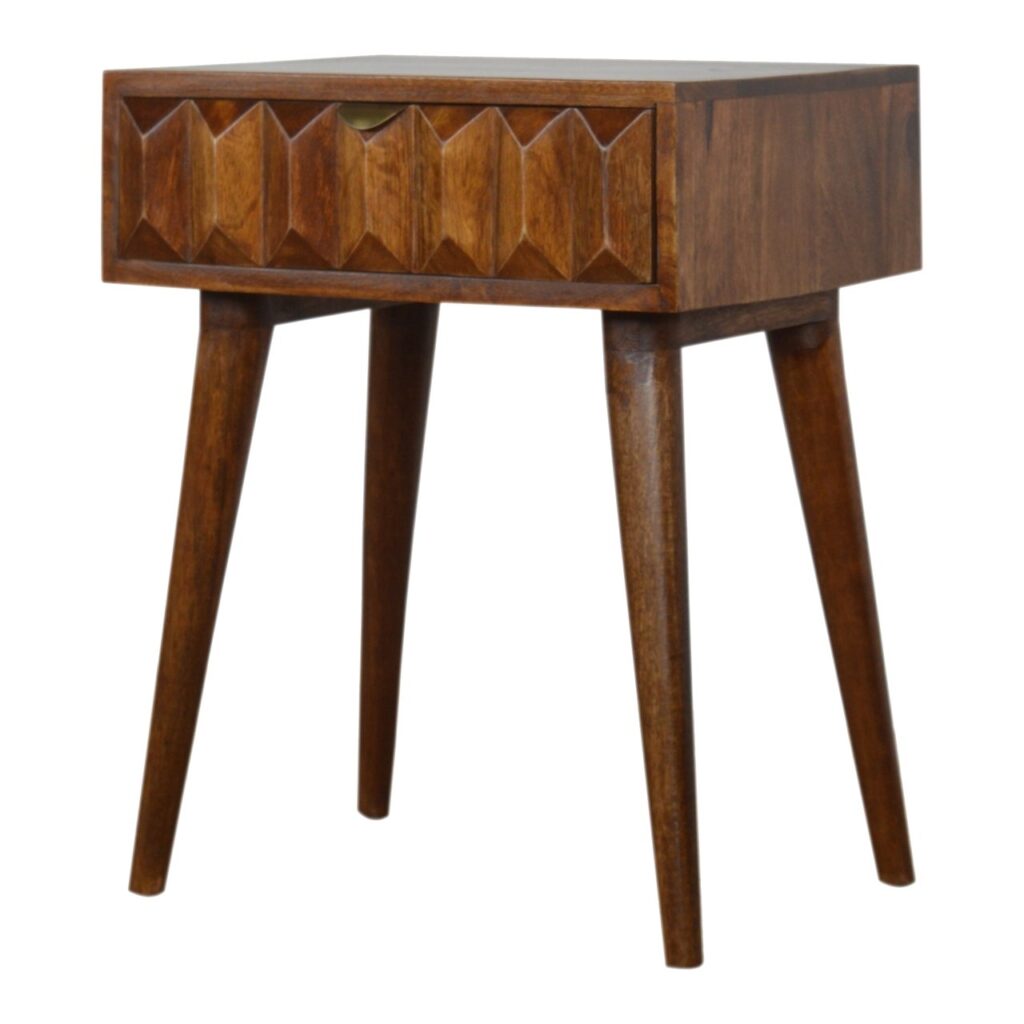 Carved Chestnut Bedside - Image 3