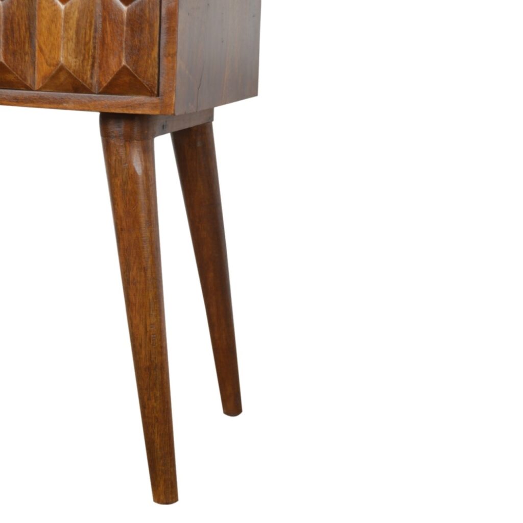 Carved Chestnut Bedside - Image 7