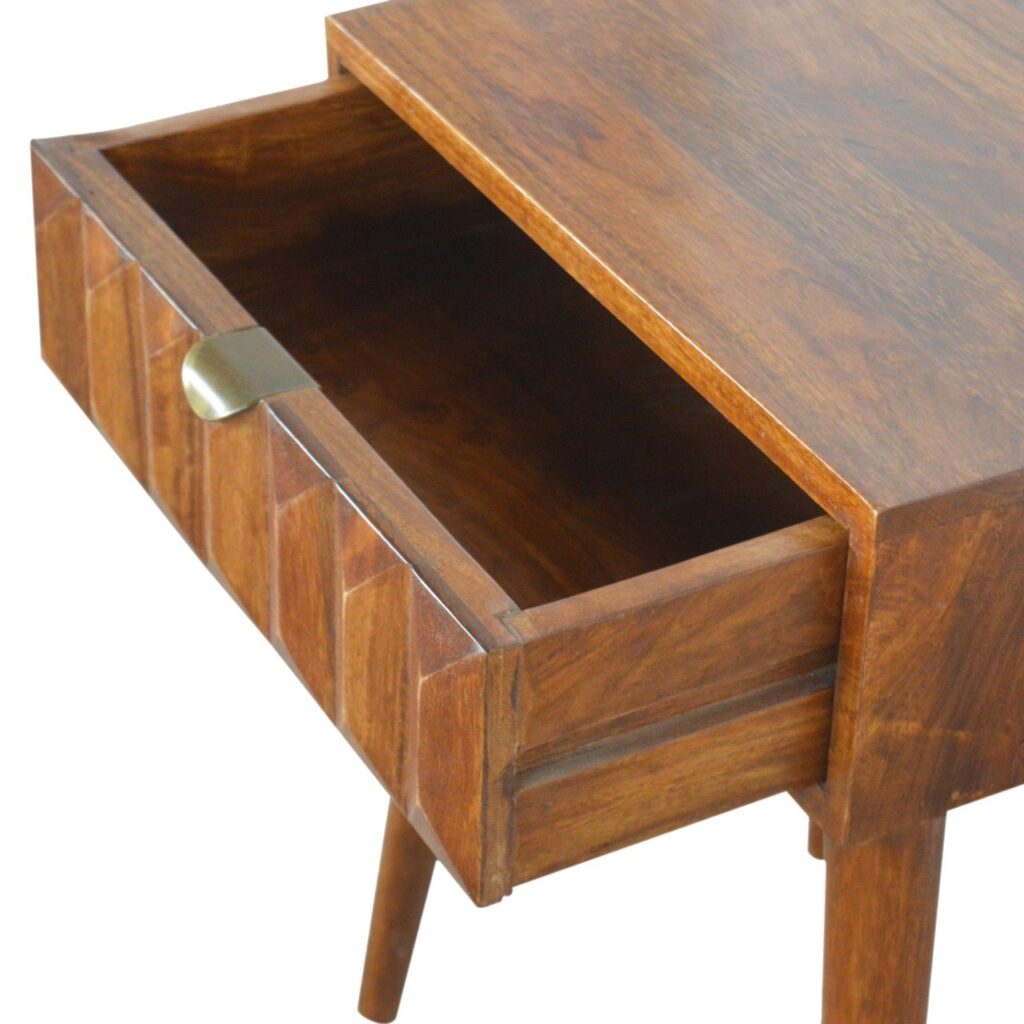 Carved Chestnut Bedside - Image 4