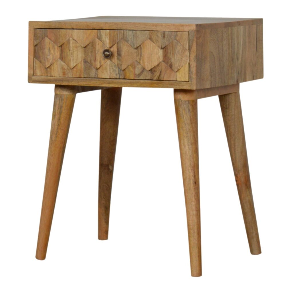 Pineapple Carved Oak-ish Bedside - Image 3