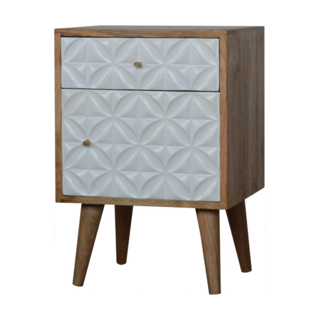 Daisy Carved 1 Door Bedside - Image 2